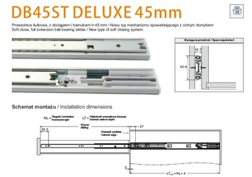 PROWADNICA KULKOWA DOMYK L-300 DB45ST DELUXE AMIX