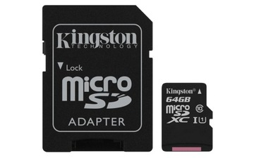 КАРТА KINGSTON MICRO CARD 64 ГБ UHS + КАРТРИДЕР MICRO CARD