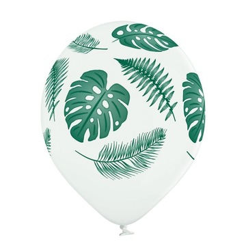 Balony monstera tropikalne liście zielone 6szt