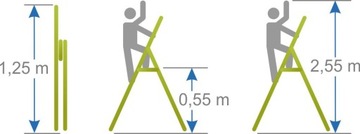 HOME алюминиевая 3-ступенчатая лестница ALVE 150 KG