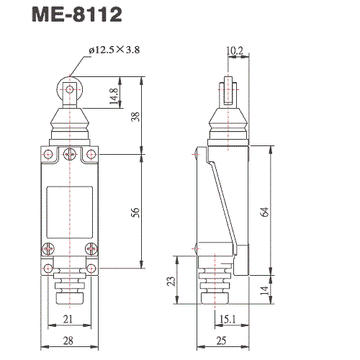 Концевой выключатель ME-8112 Концевой выключатель с металлическим роликом