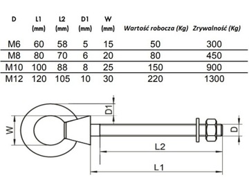 НЕРЖАВЕЮЩИЙ БОЛТ С РОМОЙ M6X80