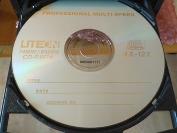 LiteOn CD-RW 650MB Professional, 5 шт., большой конверт для компакт-дисков.