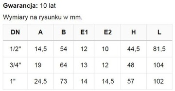 ШАРОВОЙ КЛАПАН INVENA PROV 1/2', ПРОЧНЫЙ, ТЯЖЕЛЫЙ