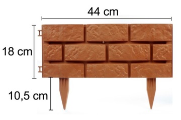 MUREK OGRODOWY OBRZEŻE 2,2 mb PALISADA terakota