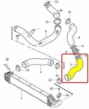ШЛАНГ ИНТЕРКУЛЕРА VOLVO S60 XC60 V60 2.4 ТУРБО