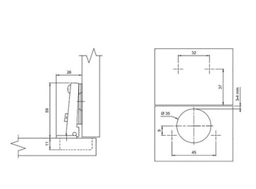 ZAWIAS MEBLOWY AGV SAMODOMYK AGV-HS/0* x100 SZT