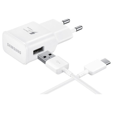 ОРИГИНАЛЬНОЕ СЕТЕВОЕ ЗАРЯДНОЕ УСТРОЙСТВО SAMSUNG USB 2A + КАБЕЛЬ USB TYPE-C 1,5 М