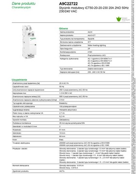 Модульный контактор 20А 2Z 230В Schneider A9C22722