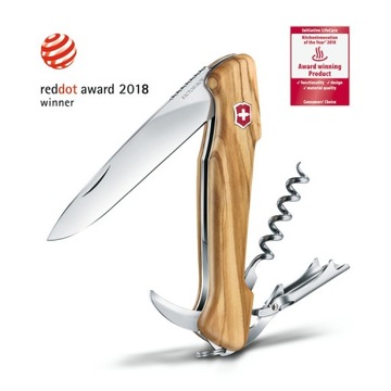 Victorinox 0.9701.64, Карманный нож Wine Master Wood с футляром, оливковое дерево