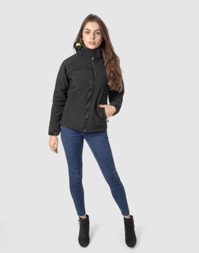 Sportowa Termoaktywna Kurtka Damska Softshell Ocieplona Futerkiem 3101B r M