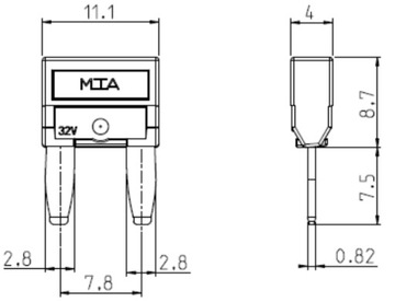 ПЛАСТИНОЧНЫЙ ПРЕДОХРАНИТЕЛЬ MTA MINI MINIVAL 2A 10 шт.