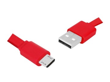 КАБЕЛЬ ЗАРЯДНОГО УСТРОЙСТВА ДЛЯ ТЕЛЕФОНА MICRO USB, КРАСНЫЙ