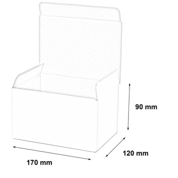 КАРТОННАЯ КОРОБКА 170x120x90, БЕЛАЯ, СТИЛЬНАЯ, 50 шт.