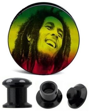 АКРИЛОВАЯ ТУННЕЛЬНАЯ ЗАГЛУШКА ВНУТРЕННЯЯ РЕЗЬБА Bob Marley 4