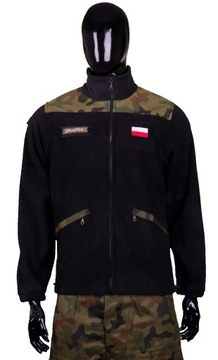 Polar wojskowy 700gr CZARNY+MORO + flagi MON r 2XL