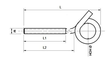 Uchwyt hak do huśtawek M10x220 ocynk śruba