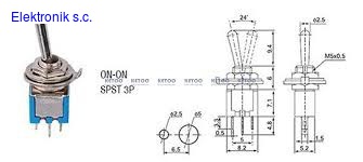SMTS-102 Переключатель ВКЛ-ВКЛ 3пин 3А/125В