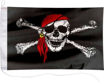 Flaga Piracka czaszka Bandera jachtowa Pirat chusta 45x30cm