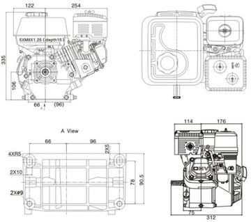 Двигатель для уплотнителя Loncin G200F вал 20мм 6.5км Honda GX160