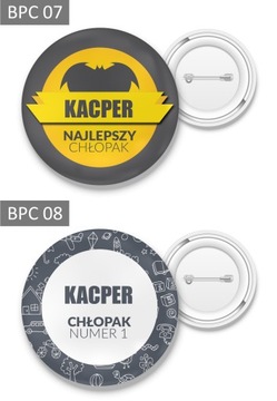 PRZYPINKA BUTTON Z IMIENIEM NA DZIEŃ CHŁOPAKA 56mm