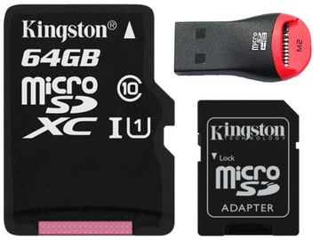 КАРТА KINGSTON MICRO CARD 64 ГБ UHS + КАРТРИДЕР MICRO CARD