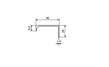 UCHWYT DO MEBLI MEBLOWY Z ALUMINIUM CZARNY 1 METR