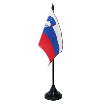Настольный флаг СЛОВЕНИЯ 10х15 см. Подставка 30 см. Флаги СЛОВЕНИИ.