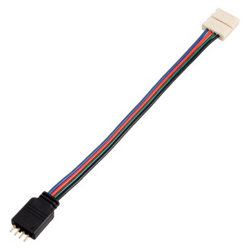 Złączka do taśmy LED RGB 10mm z kablem 4-PIN męska