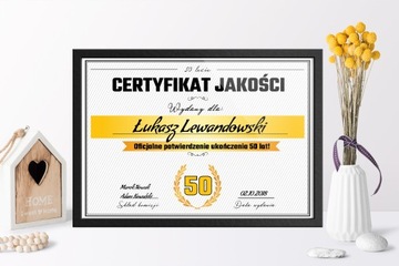 CERTYFIKAT PREZENT NA 50tkę, Urodziny, DOSTAWA!