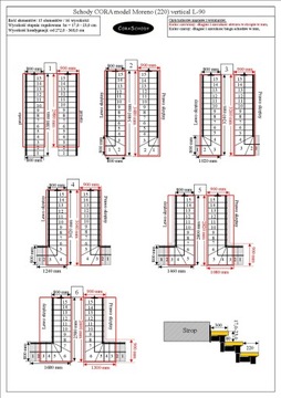 Лестница вертикальная DUED Moreno 220 L-90 15 элементов