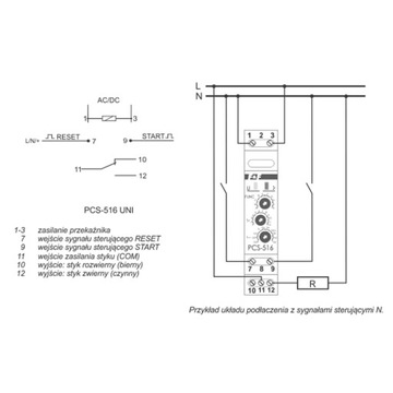 РЕЛЕ ВРЕМЕНИ F&F PCS-516 UNI 10-ФУНКЦИОНАЛЬНОЕ