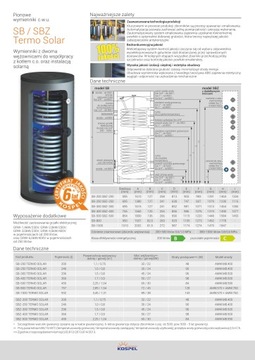 КОТЕЛ KOSPEL ТЕПЛООБМЕННИК SB-250 THERMO SOLAR SB 250