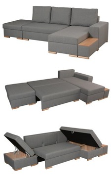 NAROŻNIK SOFA MASSIMO Z7 SPANIE 3x POJEMNIK PÓŁKA