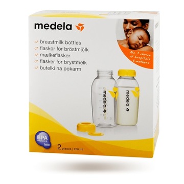 Бутылочка для груди Medela 2x с принтом, 250 мл