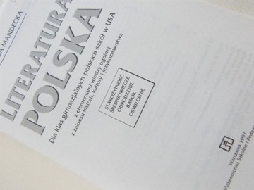 LITERATURA POLSKA MANDECKA DO SZKÓŁ W USA