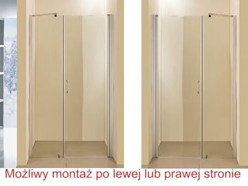 5mm Drzwi ze stałą częścią 125 regulacja 124-129cm