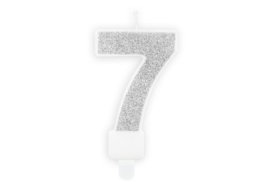 Świeczka urodzinowa Cyferka 7 srebrna