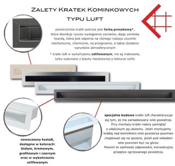 КАМИННАЯ ВЕНТИЛЯЦИОННАЯ РЕШЕТКА LUFT 6x20 SF 4 ЦВЕТА