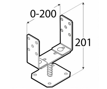 PSRT_R65 РЕГУЛИРУЕМОЕ ОСНОВАНИЕ СТОЙКИ, ВИНТОВОЕ 60-200x131x4,0