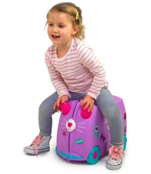 Чемодан на колесиках Trunki Riding Kitty, фиолетовый