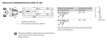 GEZE TS 1500 Samozamykacz z ramieniem, srebrny