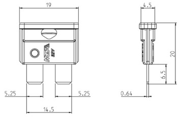 ПЛАСТИНОЧНЫЙ ПРЕДОХРАНИТЕЛЬ UNI VAL UNIVAL MTA 1A 10 шт.