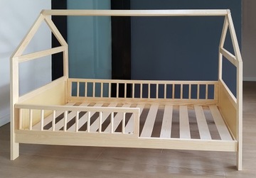 Кровать ДОМ 140х70 PINE BABY RAILS ДЕТСКАЯ 2в1 С РЕЛЬСАМИ