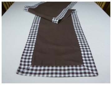 Szarfa serweta bieżnik 40x170 brązowy lamówka