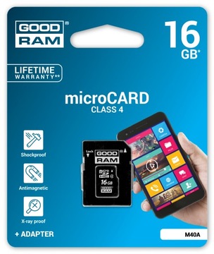 GOODRAM KARTA MICRO SD 16GB PAMIECI + ADAPTER SDHC