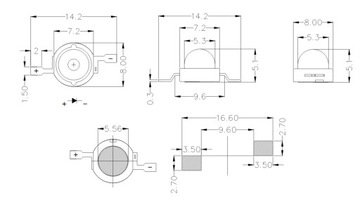 Dioda Power LED żółta K1 SMD ~1W 350mA