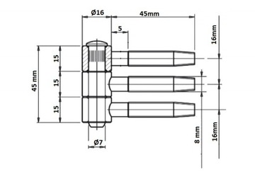 ПЕТЛЯ ВИНТОВАЯ 3-Х ПРЕДМЕТНАЯ fi16x45 мм - оцинкованная -