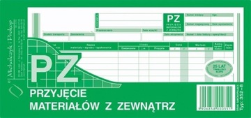 352-8 PZ PRZYJĘCIE MATERIAŁÓW Z ZEWNĄTRZ 1/3 A4