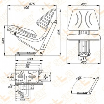 сиденье из двух частей URSUS 3512, MF, JD, DF